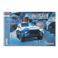Альбом для рисования А4, 48 листов на гребне BIG boys-BIG toys, обложка металлизированный картон, выборочный лак, МИКС Альбом для рисования А4, 48 листов на гребне BIG boys-BIG toys, обложка металлизированный картон, выборочный лак, МИКС