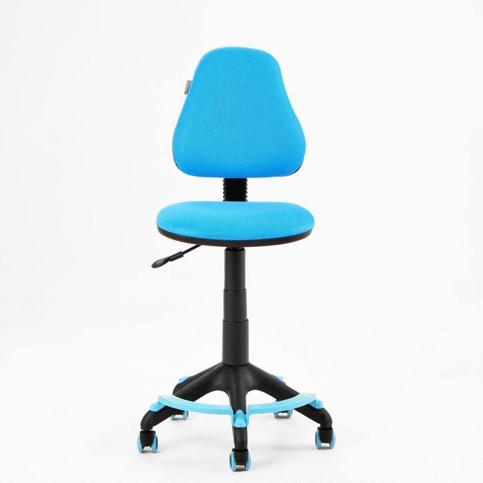 Кресло детское Бюрократ KD-4-F голубой TW-55 крестовина пластик, с подставкой.для ног