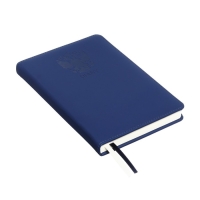 Ежедневник недатированный A5, 160 листов, deVENTE.Emblem, твёрдая обложка из искусственной кожи с поролоном, ляссе, блок 70 г/м2, синий Ежедневник недатированный A5, 160 листов, deVENTE.Emblem, твёрдая обложка из искусственной кожи с поролоном, ляссе, блок 70 г/м2, синий