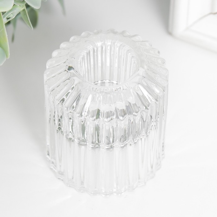 Подсвечник стекло на 1 свечу Подсвечник стекло на 1 свечу "Долли" d-2,5 см, 4 см прозрачный 6х5х5 см