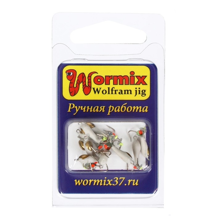 Мормышка Чертик Мормышка Чертик "Белый" с золотой коронкой, вес 0.8 г, размер 3