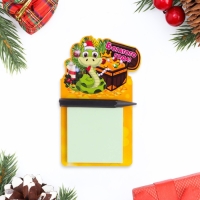 Магнит новогодний, змея, с блоком для записи "Богатого Года!" символ года, сундук Магнит новогодний, змея, с блоком для записи "Богатого Года!" символ года, сундук