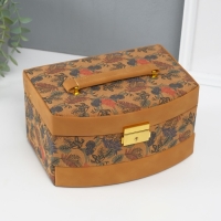 Шкатулка кожзам для украшений "Пальмовые листья" пробка 16,5х22,5х13,5 см Шкатулка кожзам для украшений "Пальмовые листья" пробка 16,5х22,5х13,5 см