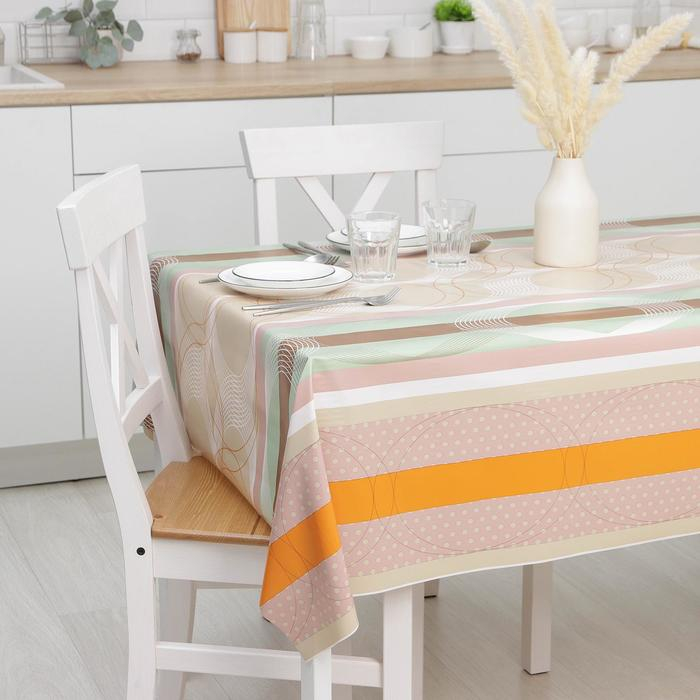 Клеёнка на стол Доляна &laquo;Мэри&raquo;, на тканевой основе, рулон 20 метров, ширина 137 см, общая толщина 0,22 мм