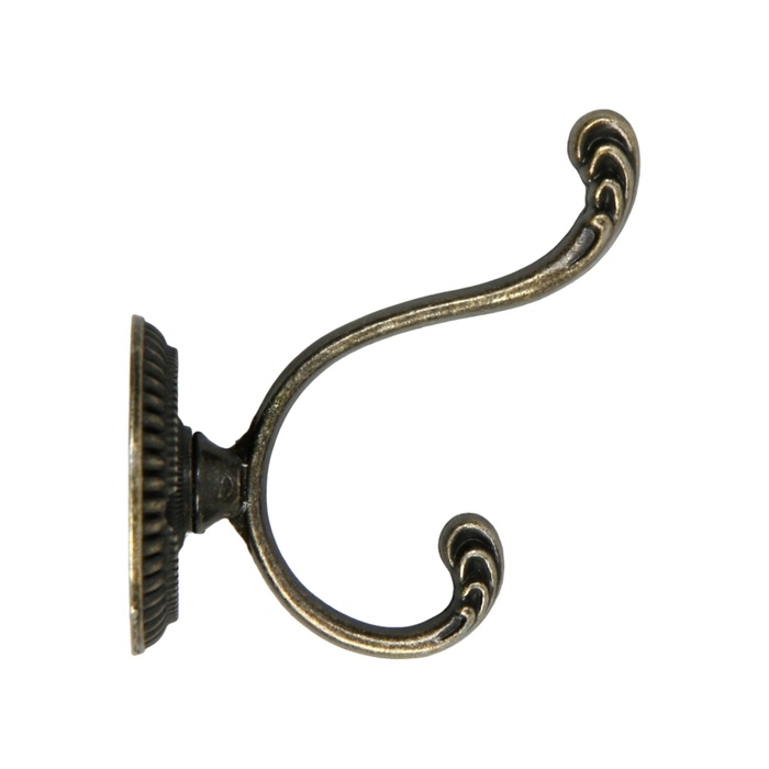 Крючок мебельный ТУНДРА TKD018, двухрожковый, бронза, 10 шт Крючок мебельный ТУНДРА TKD018, двухрожковый, бронза, 10 шт