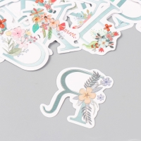 Наклейки для творчества "Цветочный алфавит" тиснение серебро набор 33 шт 9х7х0,8 см Наклейки для творчества "Цветочный алфавит" тиснение серебро набор 33 шт 9х7х0,8 см