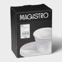 Чайная пара фарфоровая Magistro &laquo;Бланш&raquo;, 2 предмета: чашка 300 мл, блюдце, цвет белый