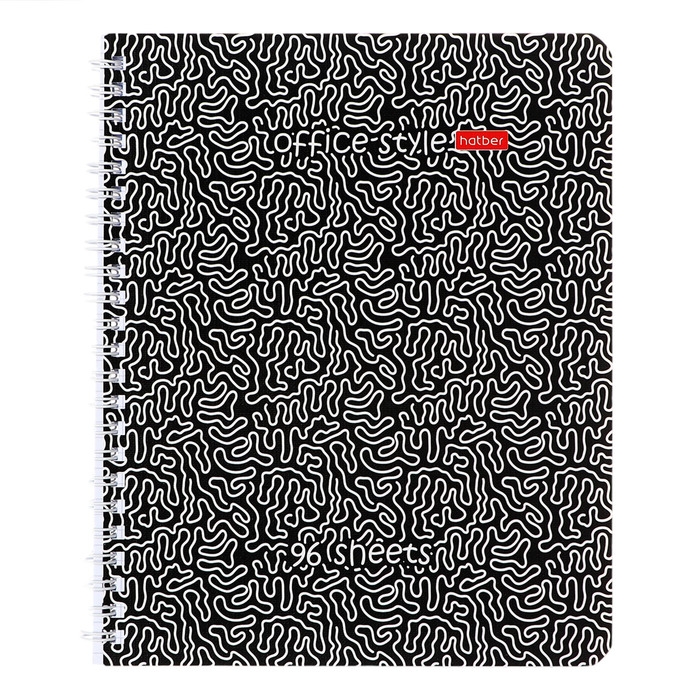 Тетрадь 96 листов в клетку на гребне Тетрадь 96 листов в клетку на гребне "Лабиринт", обложка мелованный картон, глянцевая ламинация, тиснение, блок 65 г/м2, МИКС