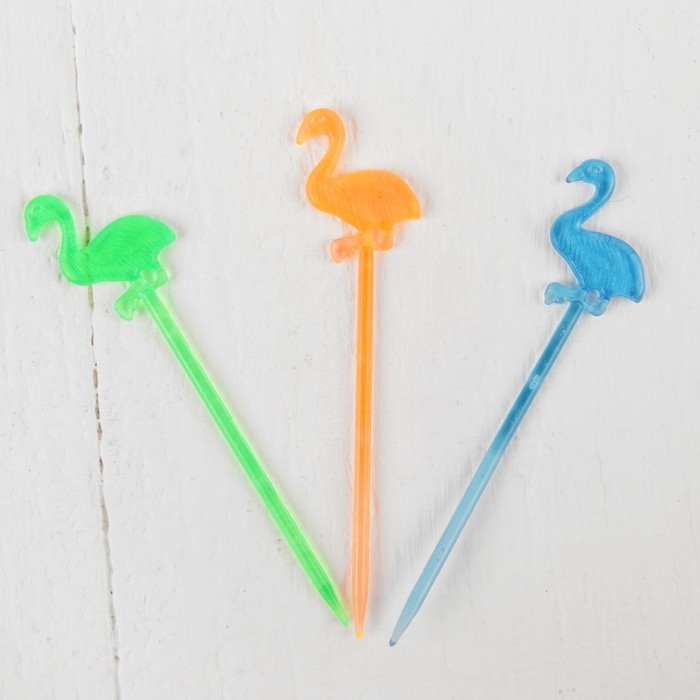 Шпажки для канапе «Фламинго», набор 12 шт., цвета МИКС Шпажки для канапе «Фламинго», набор 12 шт., цвета МИКС