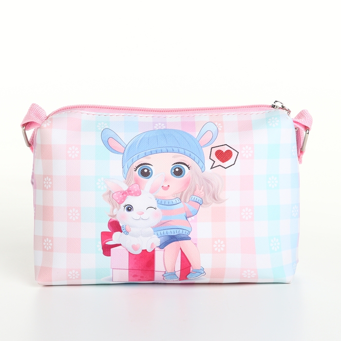 Сумка детская для девочки на молнии, цвет голубой/розовый Сумка детская для девочки на молнии, цвет голубой/розовый