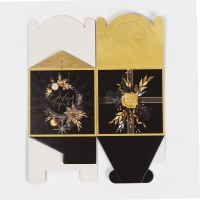 Коробка кондитерская с окном, сундук, &laquo;Новогодний шик&raquo; 20 х 20 х 20 см, Новый год