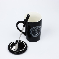 Кружка &laquo;Настоящему 100% мужчине&raquo;, 420 мл, с ложкой и крышкой