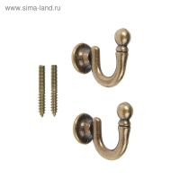 Крючок для штор KS003, однорожковый, цвет бронза Крючок для штор KS003, однорожковый, цвет бронза