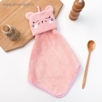 Кухонное полотенце Доляна "Кошка", р-р. 30х30 см, микрофибра