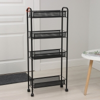 Этажерка «Ладья» , 44×17×98,5 см, цвет чёрный Этажерка «Ладья» , 44×17×98,5 см, цвет чёрный