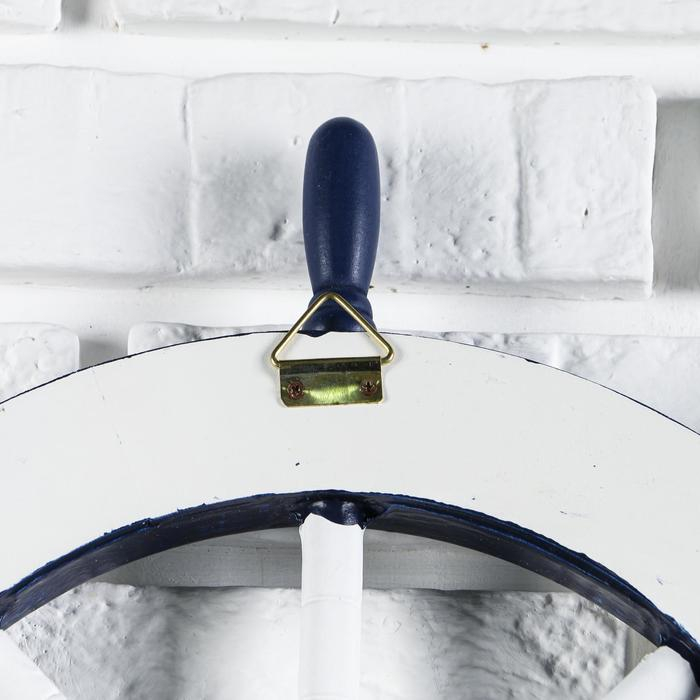 Декор интерьерный &laquo;Штурвал&raquo; на стену, бело-синий, 45 х 45 х 3 см