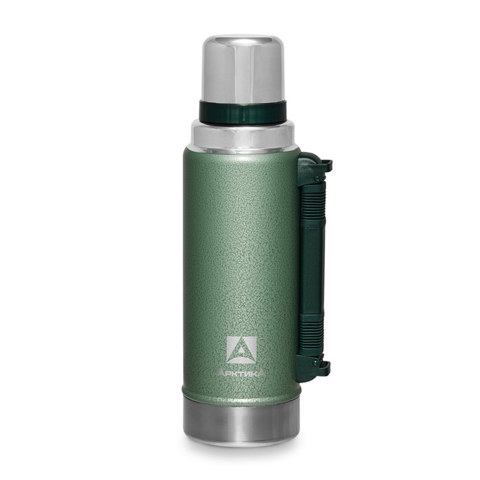 Термос "Арктика. Уазик", 1.25 л, с ручкой, сохраняет тепло 40 ч, зеленый