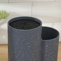 Подставка под ножи с наполнителем Доляна &laquo;Гранит&raquo;, 2 отделения, цвет серый