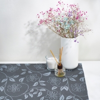 Коврик противоскользящий Доляна &laquo;Вьющиеся цветы&raquo;, 45&times;100 см, цвет серый