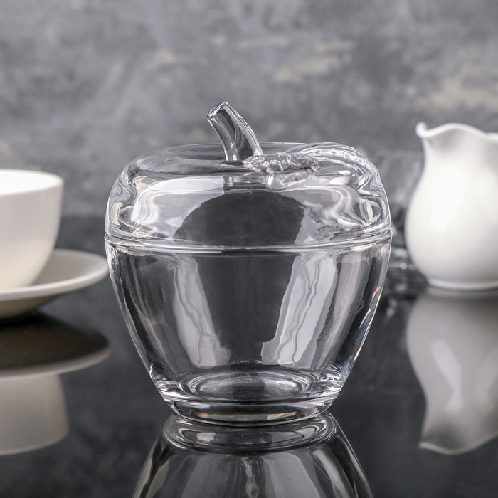 Сахарница стеклянная &laquo;Яблоко&raquo;, 300 мл, 10&times;11 см