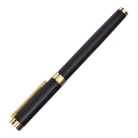 Ручка подарочная роллер в кожзам футляре Офис корпус черный/золото