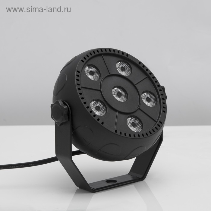 Прожектор PAR для сцены 6 × 1.5 Вт, свечение RGB, 220 В Прожектор PAR для сцены 6 × 1.5 Вт, свечение RGB, 220 В