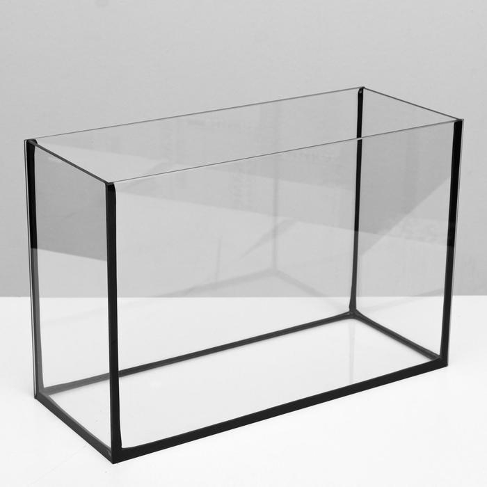 Аквариум Прямоугольный Аквариум Прямоугольный "Атолл" с крышкой, 20 литров, 38 х 19 х 28/33 см, чёрный