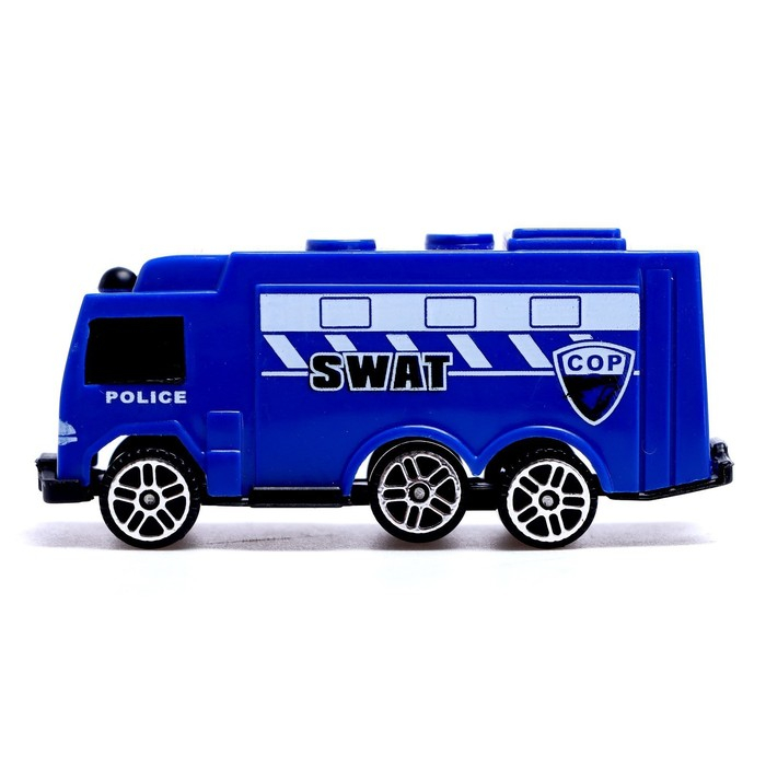 Грузовик инерционный «Полиция», с техникой, МИКС Грузовик инерционный «Полиция», с техникой, МИКС