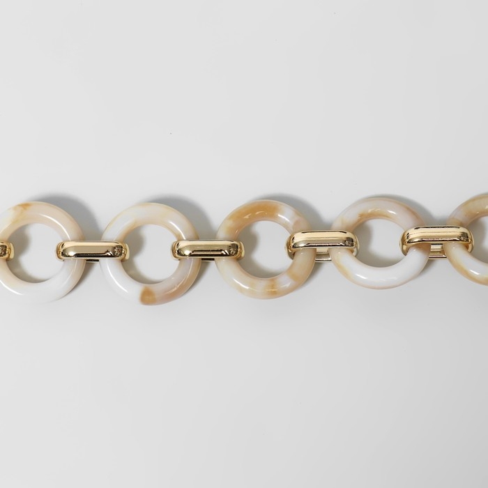 Цепочка для сумки, пластиковая, d = 28 &times; 16 мм, 59 см, цвет светлый агат/золотой