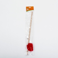 Дразнилка "Пушок" на деревянной палочке, с бубенчиком, 36 см, красная Дразнилка "Пушок" на деревянной палочке, с бубенчиком, 36 см, красная