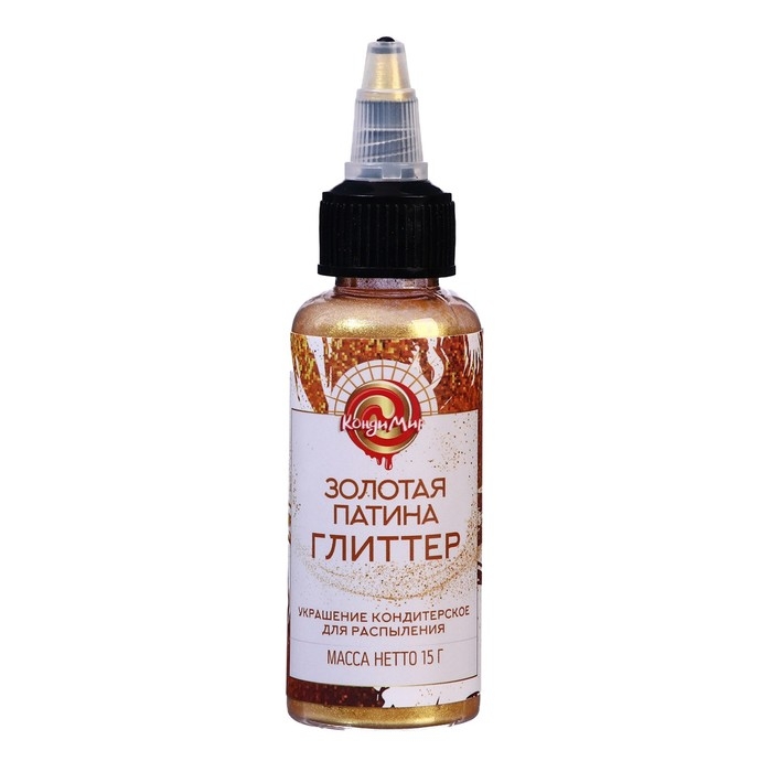 Глиттер, кандурин-распылитель "Золотая патина" фракция 10-60 &micro;m, 15 г