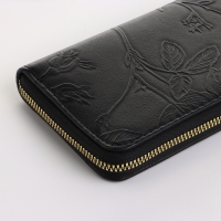 Кошелёк женский на молнии, цвет чёрный Кошелёк женский на молнии, цвет чёрный