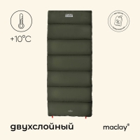 Спальный мешок maclay camping summer, одеяло, 2 слоя, левый, 220х90 см, +10/+25&deg;С