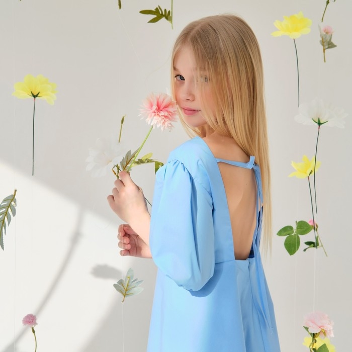 Платье для девочки MINAKU, цвет голубой, рост 128 см