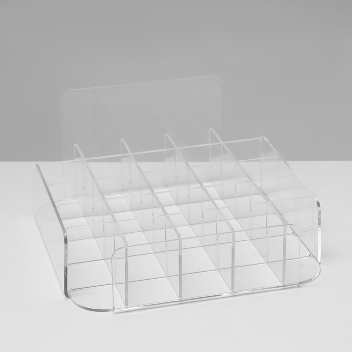 Подставка под помаду на 25 шт., 15&times;15,5&times;8 см, оргстекло 2 мм, В ЗАЩИТНОЙ ПЛЁНКЕ