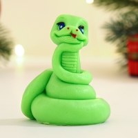 Новый год. Символ 2025. Фигурное мыло "Змейка Ёлочка" зеленое, 60г