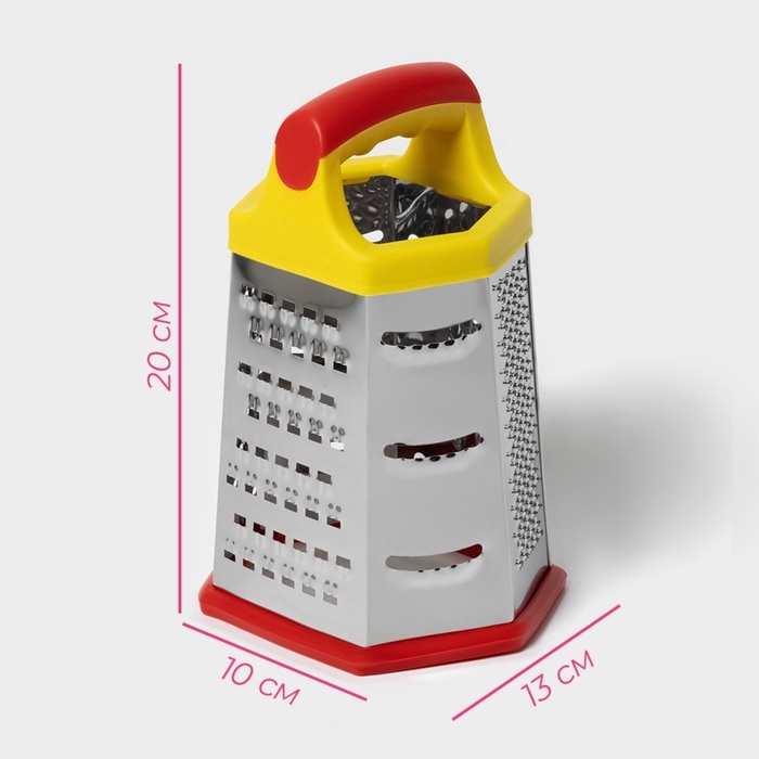 Тёрка шестигранная Доляна &laquo;Деревушка&raquo;, 20&times;10 см, цвет МИКС