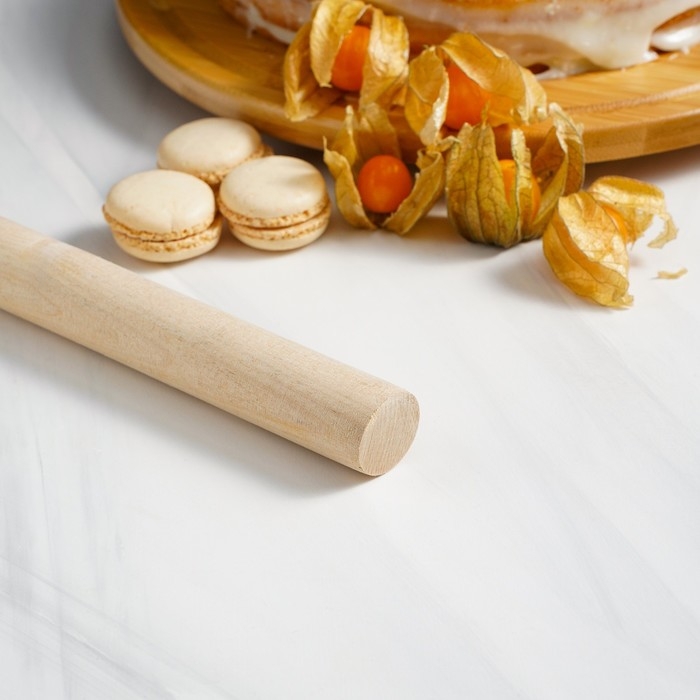 Скалка прямая Доляна, 30&times;3 см, берёза