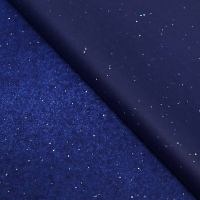 Бумага упаковочная тишью, Бумага упаковочная тишью, "Конфетти", синяя, 50см х 10 м