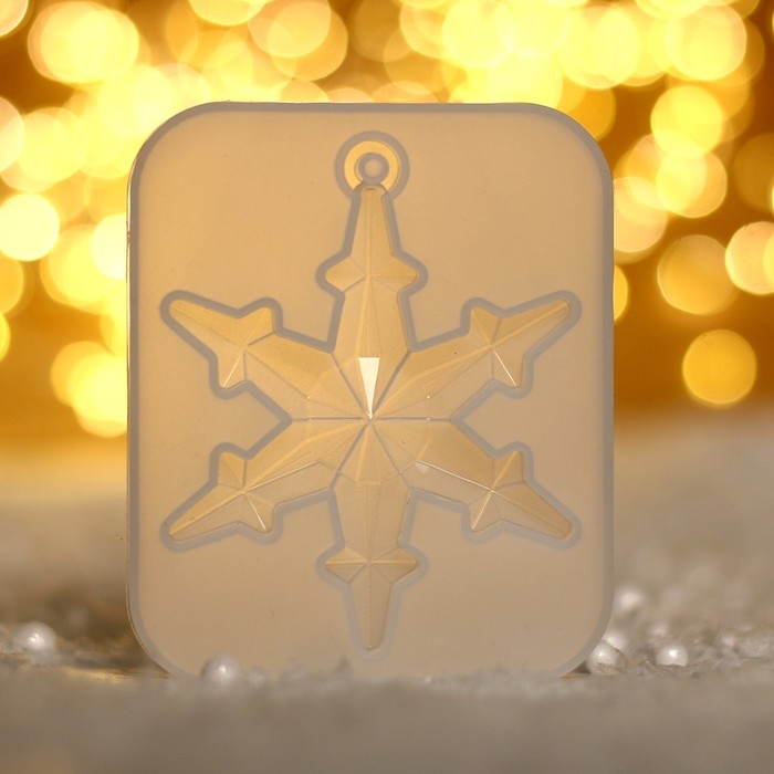 Форма силиконовая универсальная, подвеска «Снежинка-ажурная» Форма силиконовая универсальная, подвеска «Снежинка-ажурная»