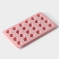 Форма для выпечки Доляна &laquo;Фигуры.Полусфера&raquo;, силикон, 28,3&times;16,5 см, 24 ячейки (d=2,8 см), цвет розовый