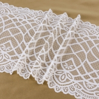 Кружевная эластичная ткань, 240 мм &times; 2,7 &plusmn; 0,5 м, цвет белый