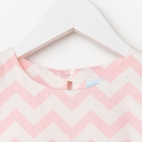 Платье для девочки KAFTAN &laquo;Зигзаг&raquo;, размер 32 (110-116), цвет белый/розовый