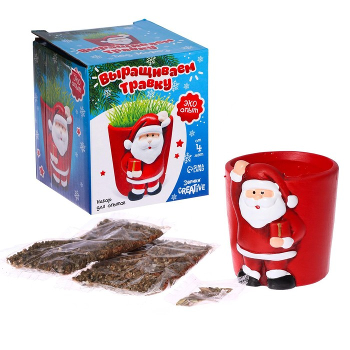 Набор для опытов &laquo;Выращиваем травку: Дед Мороз&raquo;