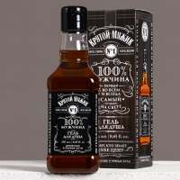 Гель для душа во флаконе виски &laquo;100% мужчина&raquo;, 250 мл, аромат сандала и бергамота, Новый Год