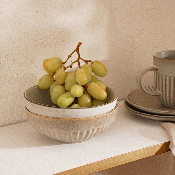 Набор мисок фарфоровых SL Home &laquo;Монти&raquo;, 700 мл, d=16,5 см, цвет бежевый