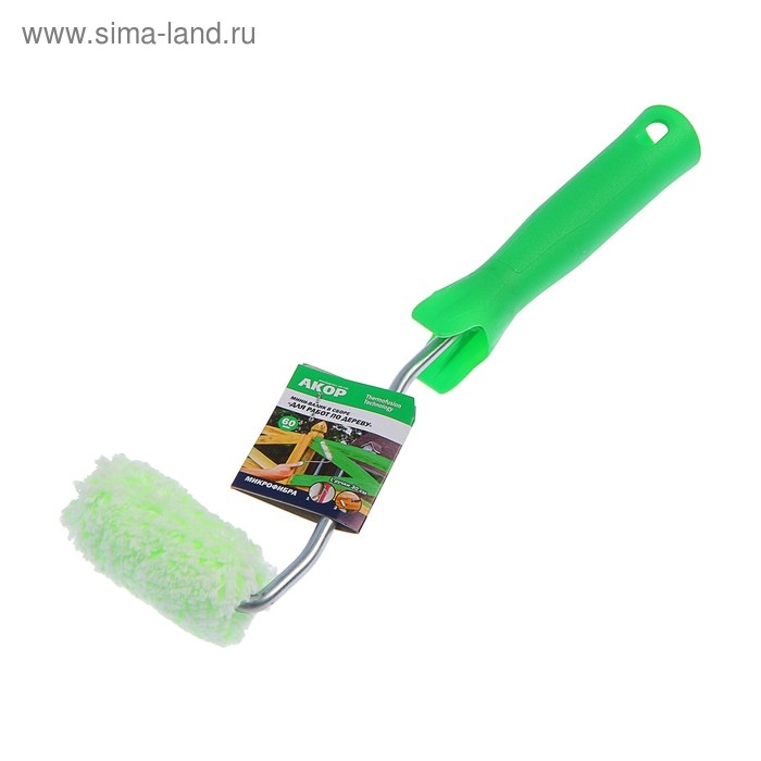 Мини-валик Мини-валик "АКОР", микрофибра, 60 мм, ручка d=6 мм, D=15 мм, ворс 12 мм, для дерева