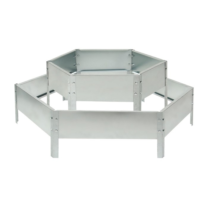 Клумба оцинкованная, 2 яруса, d = 60–100 см, высота бортика 30 см, серая, Greengo Клумба оцинкованная, 2 яруса, d = 60–100 см, высота бортика 30 см, серая, Greengo