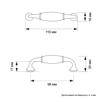 Ручка-скоба CAPPIO RSC012, пластик, м/о 96 мм, цвет бронза Ручка-скоба CAPPIO RSC012, пластик, м/о 96 мм, цвет бронза