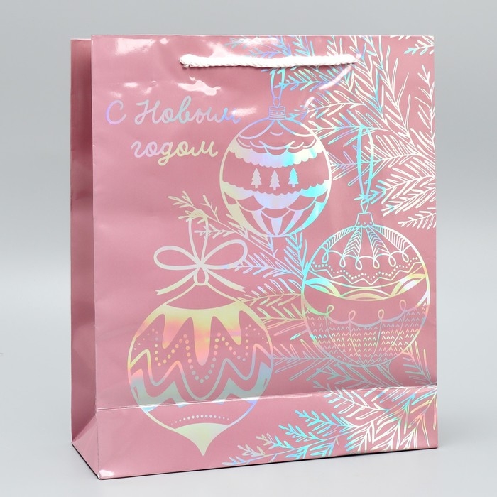 Пакет голографический «Игрушки», M 26 х 30 х 9 см, Новый год Пакет голографический «Игрушки», M 26 х 30 х 9 см, Новый год